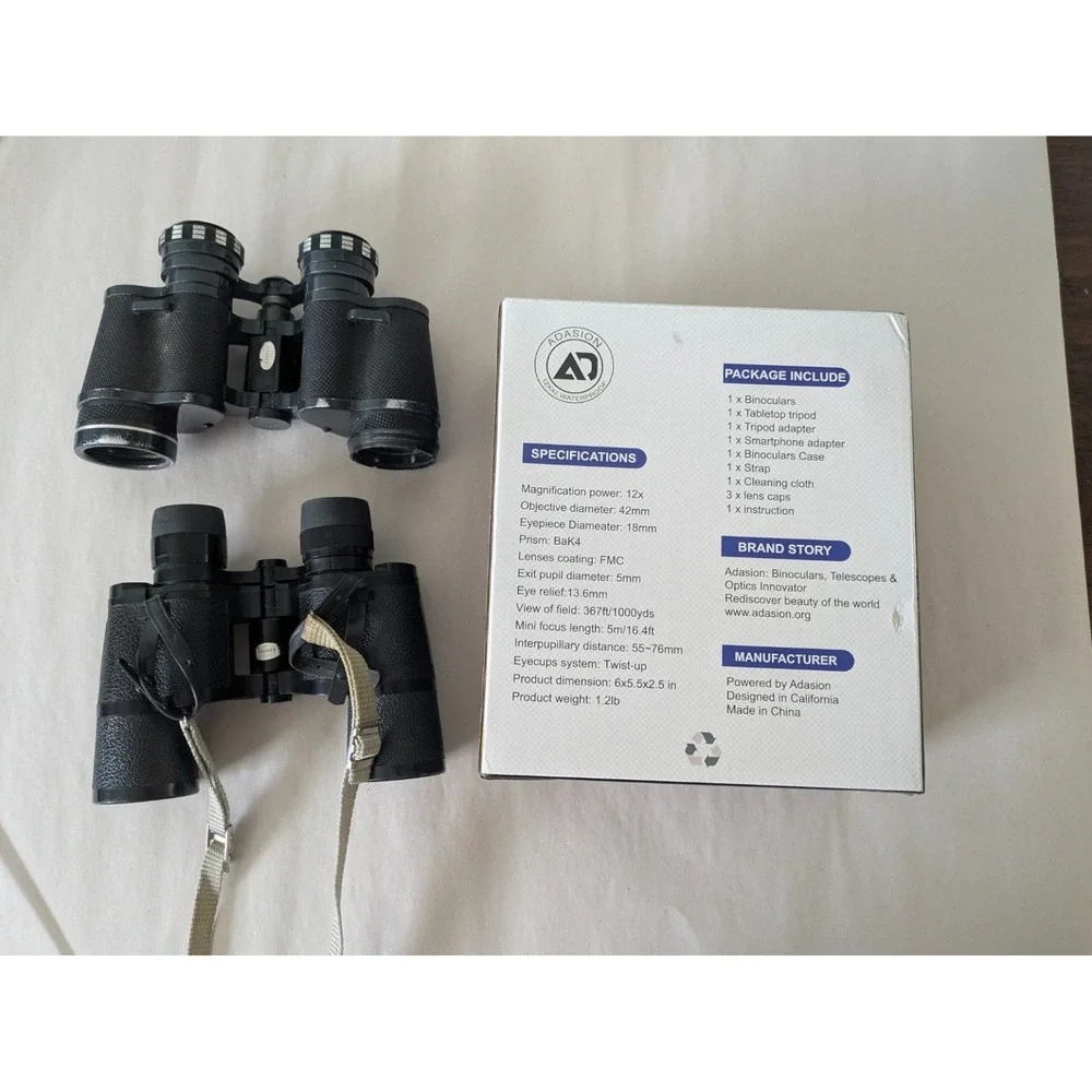 Lot 3 Binoculars Bushnell Insta Focus Jason 7x35 + 12x42 HD Vintage outdoors‎